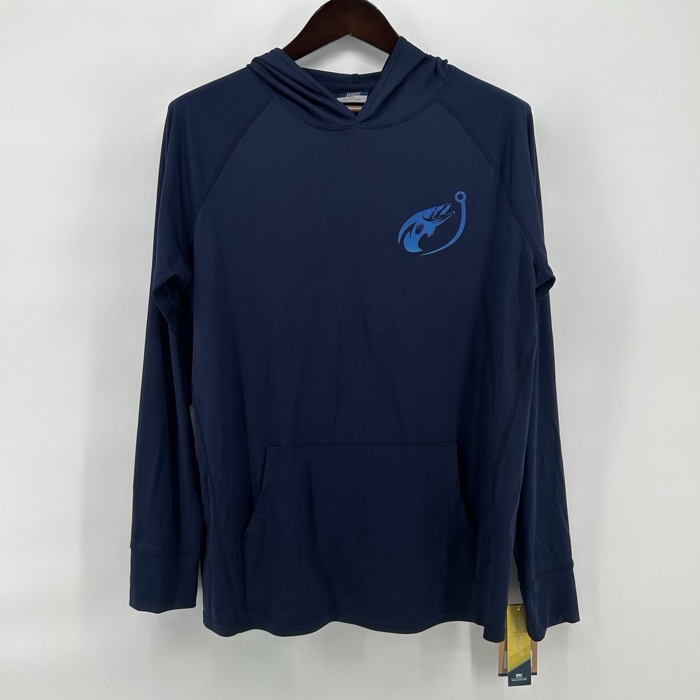 MV Sport Hoodie Womens XL Performance Fishing Shirt Blue UPF 50+ Camp Hiking NWT